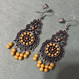 Elegant  Yellow Dangle Earrings